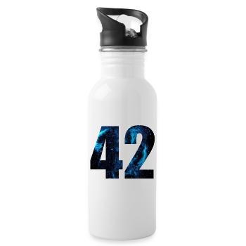 42 - Trinkflasche mit integriertem Trinkhalm - Weiß - Rechts