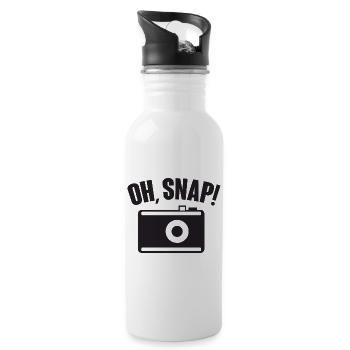 Oh, Snap! - Fotografie - Trinkflasche mit integriertem Trinkhalm - Weiß - Rechts