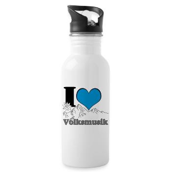Volksmusik , Volksfest , Fun Shirt , Bayern (25) - Trinkflasche mit integriertem Trinkhalm - Weiß - Rechts