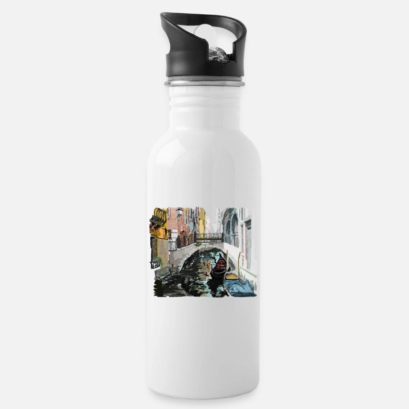 Venise - Gourde avec paille intégrée - blanc