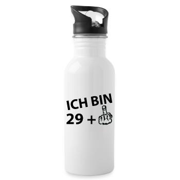 Ich bin 29 plus 1 - Trinkflasche mit integriertem Trinkhalm - Weiß - Rechts
