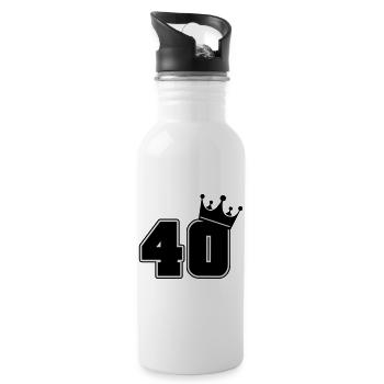 40 - Water bottle with straw - white - Right