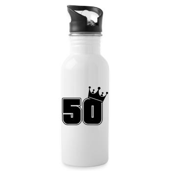 50 - Water bottle with straw - white - Right