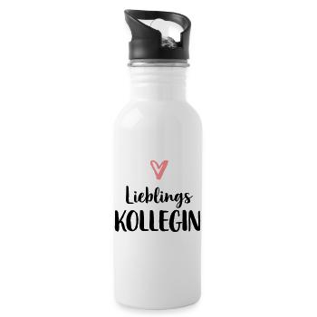 Lieblings Kollegin Beruf Arbeit Freundschaft - Trinkflasche mit integriertem Trinkhalm - Weiß - Rechts