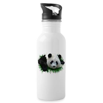panda - Water bottle with straw - white - Right