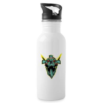 Hallo! Holen Sie sich dieses einzigartige Skull - Trinkflasche mit integriertem Trinkhalm - Weiß - Rechts