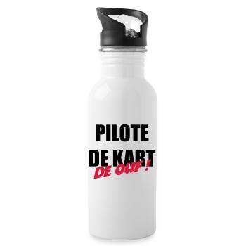 Karting / Kart / Go-Kart / Sport / Driver - Water bottle with straw - white - Right