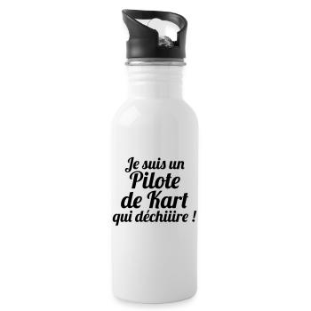 Karting / Kart / Go-Kart / Sport / Driver - Water bottle with straw - white - Right