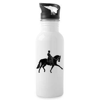Pferdesport Dressurreiten - Trinkflasche mit integriertem Trinkhalm - Weiß - Rechts
