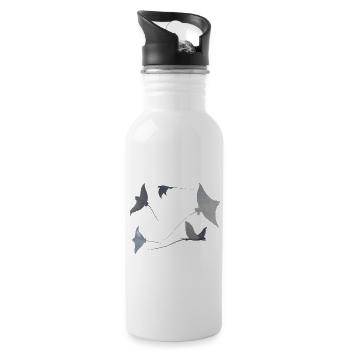 Rochen - Trinkflasche mit integriertem Trinkhalm - Weiß - Rechts