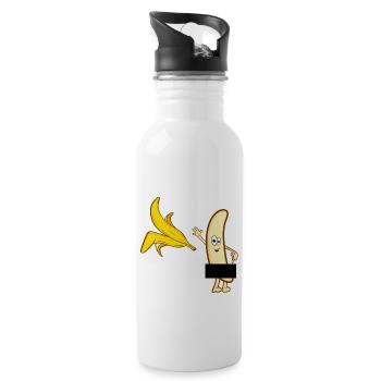 A Naughty Tee For A Naughty You "Censored Banana" - Water bottle with straw - white - Right