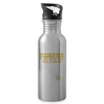 "Geocaching ist das, was passiert, wenn Nerds ins - Trinkflasche mit integriertem Trinkhalm - Lightsilver - Rechts