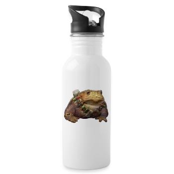 Fishhunter Aga Kröte - Trinkflasche mit integriertem Trinkhalm - Weiß - Rechts
