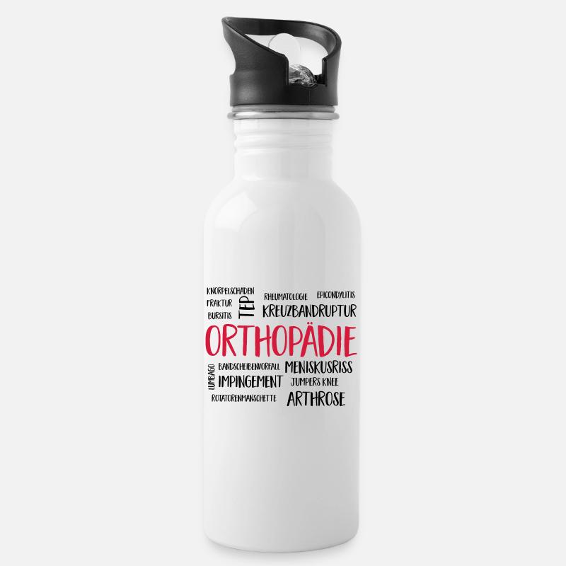 orthopädiewolke - Trinkflasche mit integriertem Trinkhalm - Weiß