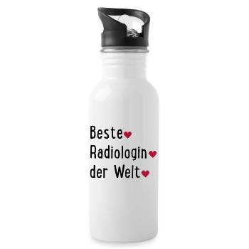 besteradiologinderwelt - Trinkflasche mit integriertem Trinkhalm - Weiß - Rechts