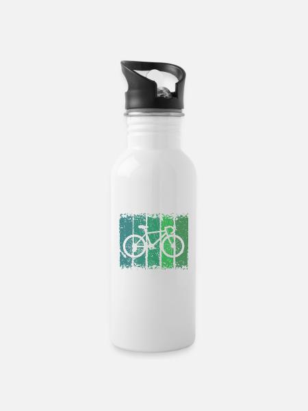 Fahrrad - Trinkflasche mit integriertem Trinkhalm - Weiß