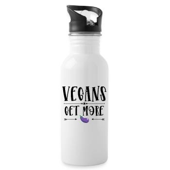 Vegan fun cooler Spruch zweideutig sexy Veganer - Trinkflasche mit integriertem Trinkhalm - Weiß - Rechts