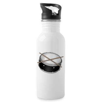 tambour - Gourde avec paille intégrée - blanc - Droite