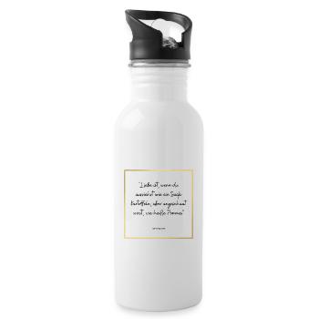 Liebe ist wie Pommes! - Trinkflasche mit integriertem Trinkhalm - Weiß - Rechts