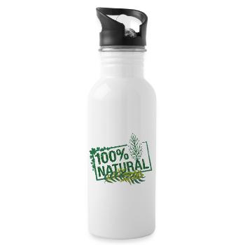 100% Natural, for our environment ! - Water bottle with straw - white - Right