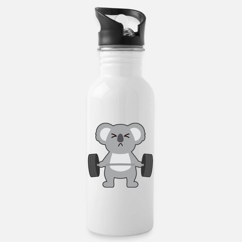 Koala - Trinkflasche mit integriertem Trinkhalm - Weiß