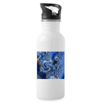 Fractal #X38 - Water bottle with straw - white - Right