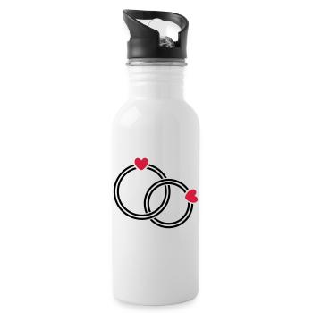 wedding rings - Water bottle with straw - white - Right