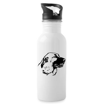 Kangal Kopf - Trinkflasche mit integriertem Trinkhalm - Weiß - Rechts