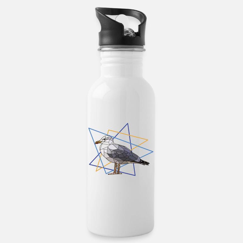 Mouette - Gourde avec paille intégrée - blanc