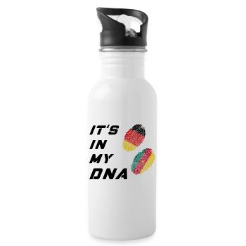 In my DNA Germany and Cameroon - Water bottle with straw - white - Right