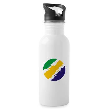 Brazil Colors Flag Flag - Water bottle with straw - white - Right