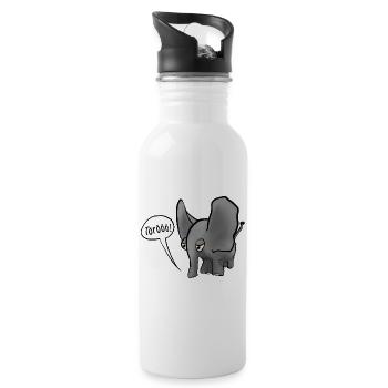 Elefant - Trinkflasche mit integriertem Trinkhalm - Weiß - Rechts