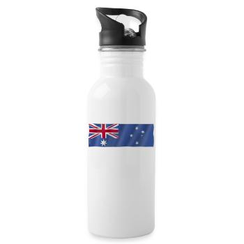 Flagge Australien - Trinkflasche mit integriertem Trinkhalm - Weiß - Rechts