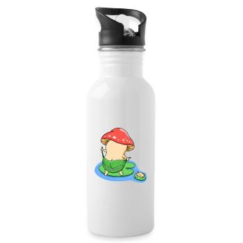 Bath Mushroom - Water bottle with straw - white - Right