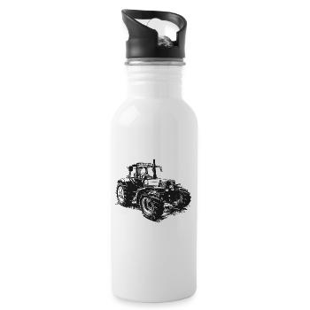 Alter Deutz Traktor - Trinkflasche mit integriertem Trinkhalm - Weiß - Rechts
