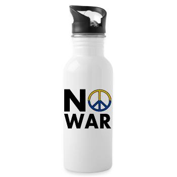 No war - Water bottle with straw - white - Right