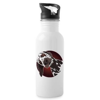 drôle de cadeau dalmate - Gourde avec paille intégrée - blanc - Droite