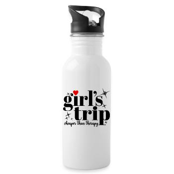Girl's Trip Cheaper Than Therapy Women Squad Vacay - Water bottle with straw - white - Right