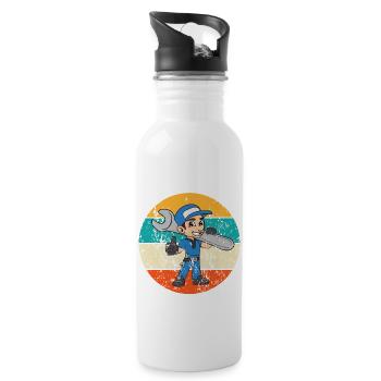 KFZ Mechaniker Mechatroniker Automechaniker - Trinkflasche mit integriertem Trinkhalm - Weiß - Rechts