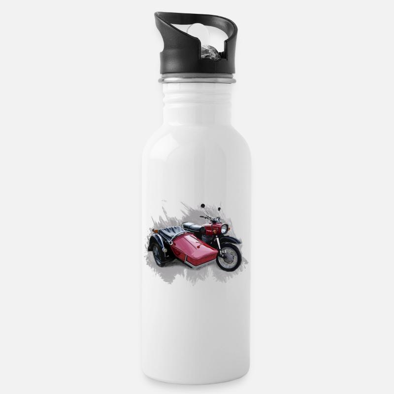 Simson Schwalbe Duo - Trinkflasche mit integriertem Trinkhalm - Weiß