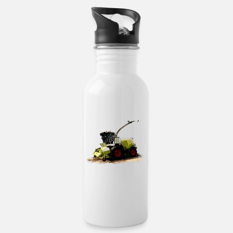 Claas Jaguar 930 Mähdrescher - Trinkflasche mit integriertem Trinkhalm - Weiß