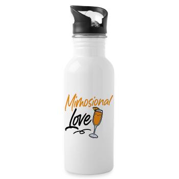 Lustiges Mimosional Love Sonntag Brunch Shirt - Trinkflasche mit integriertem Trinkhalm - Weiß - Rechts