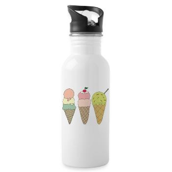 ice variations - Water bottle with straw - white - Right