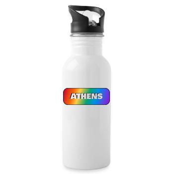 GAY PRIDE ARC-EN-CIEL D’ATHÈNES - Gourde avec paille intégrée - blanc - Droite