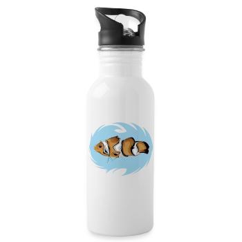Clownfisch Symbol Logo icon Farben Illustration - Trinkflasche mit integriertem Trinkhalm - Weiß - Rechts