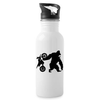 Dirt Bike - Trinkflasche mit integriertem Trinkhalm - Weiß - Rechts