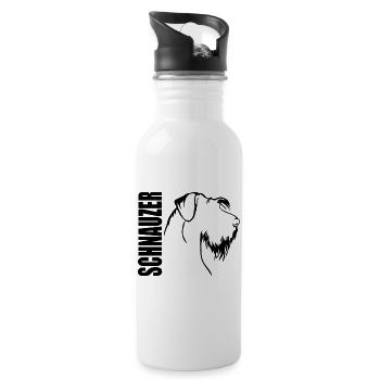 SCHNAUZER Profile Dogs Dog Wilsigns - Water bottle with straw - white - Right