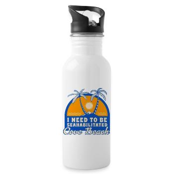 I Need To Be Seahabilitated Cove Beach Summer - Trinkflasche mit integriertem Trinkhalm - Weiß - Rechts