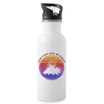 Porcupines Designs for Animal Lovers Rodent - Water bottle with straw - white - Right