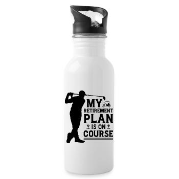 My Retirement Plan Golf Player Golfing Golf Course - Trinkflasche mit integriertem Trinkhalm - Weiß - Rechts